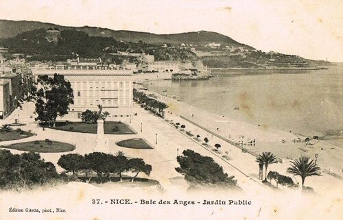 Carte Postale Ancienne, France, Alpes Maritimes ( 06 ), Nice, Baie Des Anges, Jardin Public