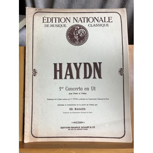 Haydn 1er Concerto En Ut Pour Violon Et Piano Partition Nadaud Ed. Sénart
