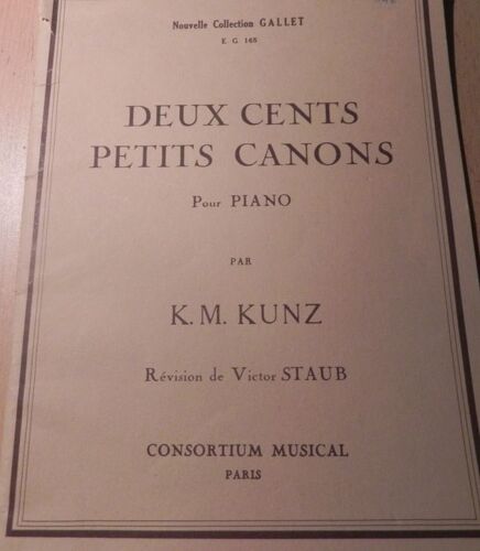 Deux Cents Petits Canons Pour Piano En Francais Anglais Et Italien