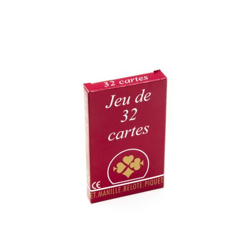 Cartes À Jouer Compétition 32 Cartes, Dos Quadrillé - Étui Carton