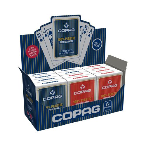 Cartes À Jouer Copag Jeu Poker Plastic Regular Blue&red Display - 10000988-0001