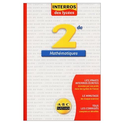 Interros Des Lycées  N° 10 : Mathématiques 2de