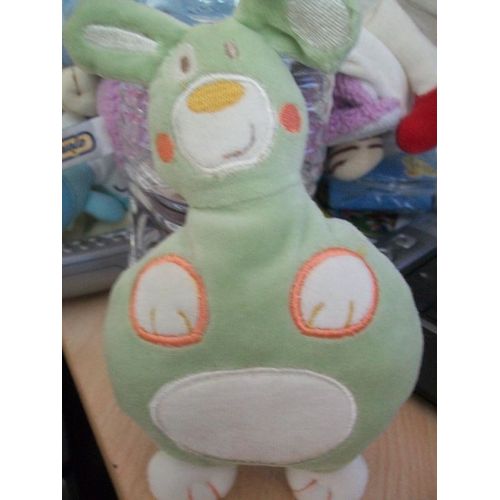 Doudou Chien  Lapin Vert Auchan