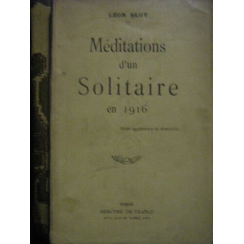 Méditations D'un Solitaire En 1916