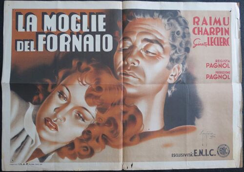 La Femme Du Boulanger - Film 1938 Marcel Pagnol Avec Raimu , Ginette Leclerc, Charpin - Affiche De Cin?ma Italienne De 1943 - 70x49,5 Cm - La Moglie Del Fornaio - Movie Poster