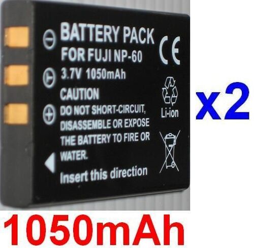 2 Batteries Pour Ricoh DB-40 Fuji NP60 NP-60 Casio NP30 KLIC5000 KLIC-5000 D-LI2 DL12 SLB1037 **1050