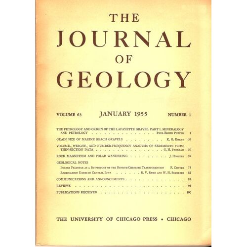 The Journal Of Geology  N° 63 : January 1955