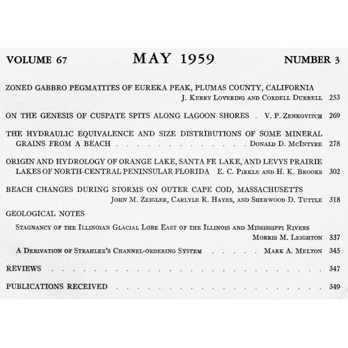 The Journal Of Geology  N° 67