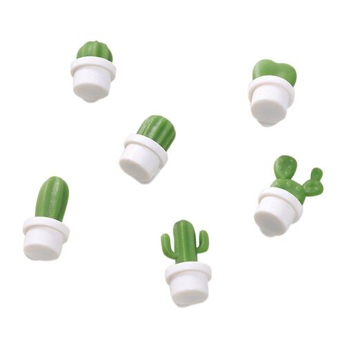 Mini Vase à plantes succulentes pour réfrigérateur, 6 pièces, bouton magnétique, Cactus, réfrigérateur, Message autocollant, décor de cuisine pour la maison, # BL3