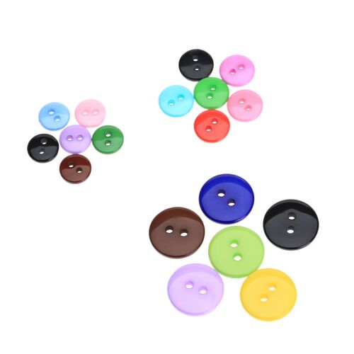 Xm Boutons En Résine 2 Trous 9/10/15mm 100 Pièces Boutons Ronds De Couture Scrapbook Artisanat Accessoire Vêtements Couture Bouton De Décoration