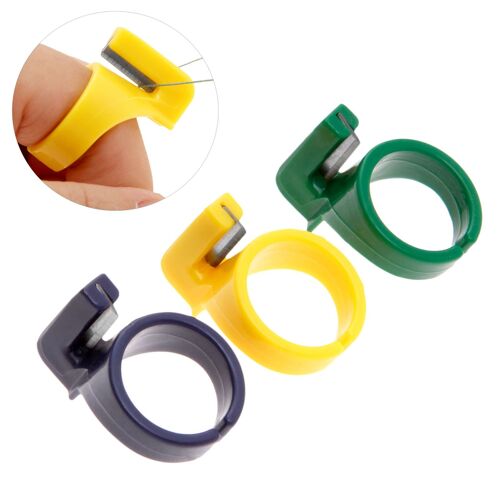 Xm Protecteur De Bague Couture Fil À Molette Anneaux Abs Couteau À Doigt Outil De Bricolage Coloré 3 Pièces/Lot