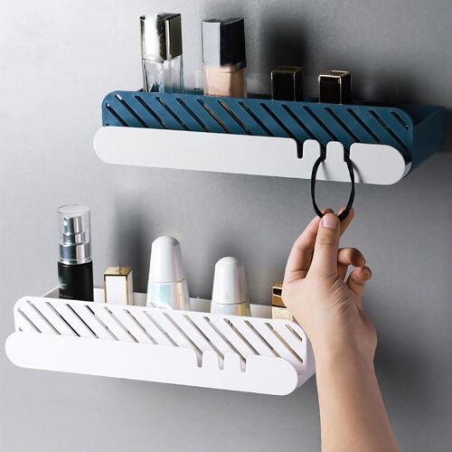 XM Étagère de rangement pour la salle de bain Coin en plastique sans trace étagère de rangement organisateur de la salle de bains cuisine étagère de douche anti-eau stagnante