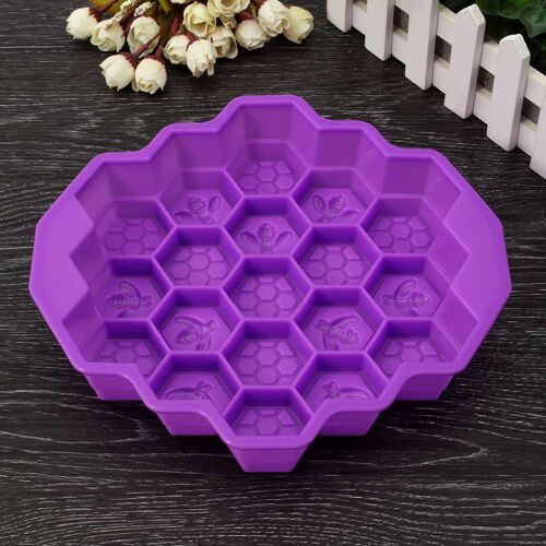Xm 19 Grilles Nid D'abeille Forme Silicone Moules Bricolage Savon À La Main Bougie Argile Moules Faisant 3d Fondant Gâteau Chocolat Artisanat Moule Outil