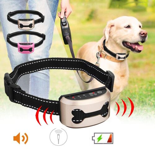 Xm Collier De Contrôle Rechargeable Anti-Aboiement Pour Animal De Compagnie Entraînement Du Chien Anti-Aboiement Collier D'entraînement Étanche Ultrasonique