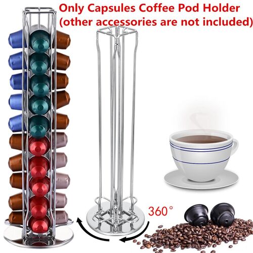 XM Porte-Capsules de café rotatif 360 ° 40 Capsules porte-capsules tour de distribution convient pour le support de stockage de Capsules Nespresso support de café