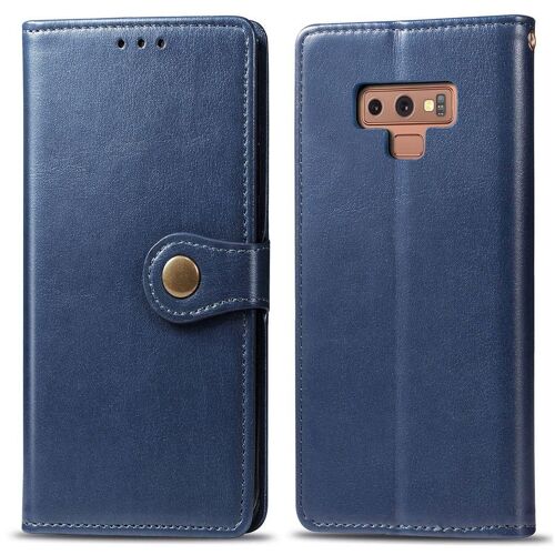Samsung Galaxy Note 9 Coque, Saturcase Premium Pu Cuir Flip Fermoir Magnétique Rond Portefeuille Support Protecteur Coque Housse Étui Avec Dragonne Pour Samsung Galaxy Note 9 (Bleu)