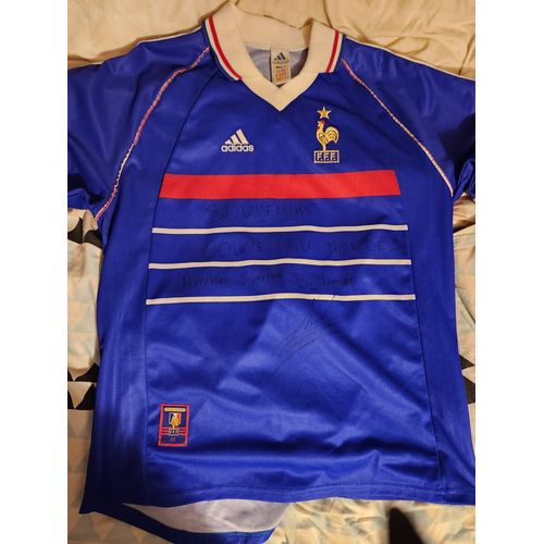 Maillot Équipe De France 98 Dédicacé Par Bernard Diomède
