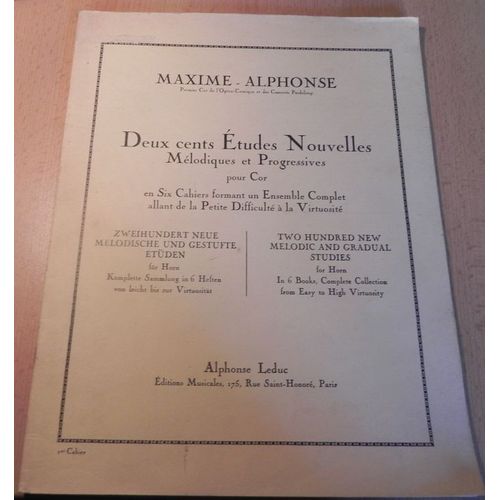 200 Etudes Nouvelles Cor Volume 1 : 70 Etudes Tres Faciles Et Faciles