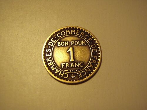 Bon Pour 1 Franc Type Chambres De Commerce De 1923.