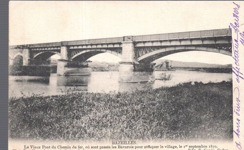 Carte Postale De Bazeilles (Ardennes) Le Vieux Pont De Chemin De Fer Vers 1900