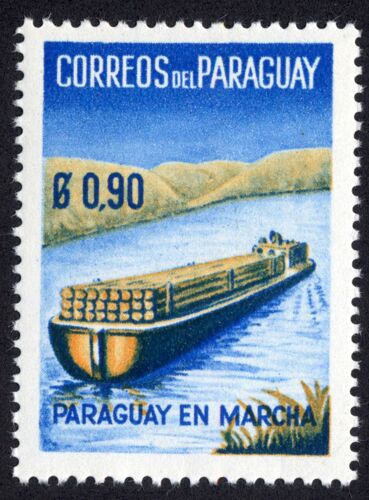 Timbre Correos Del Paraguay.0,90. Paraguay En Marcha.