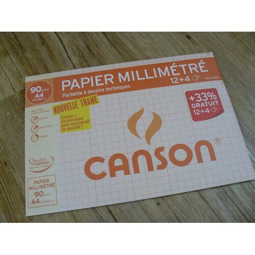 Papier Millimétré - A4 - 90g/M² - 16 Feuilles
