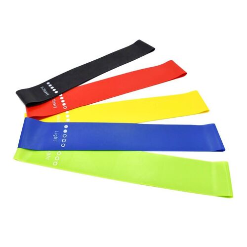 Lot De 5 Bandes Élastique De Resistance Fitness Musculation Yoga
