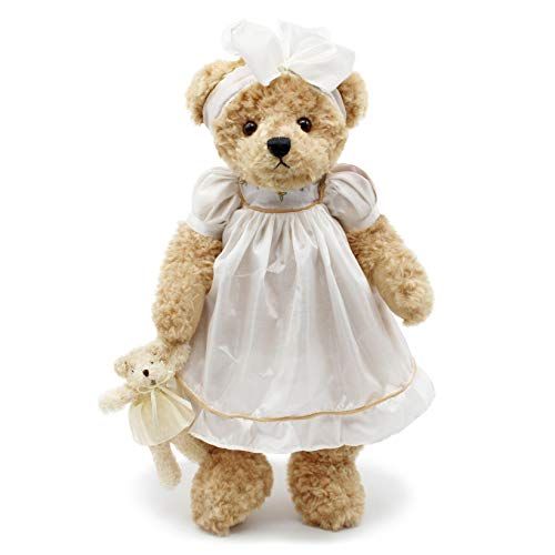 Oitscute Teddy Bears Baby Cute Soft Plush Stuffed Animal Toy For Girl Women 16 (Brown Bear Wearing White Sleepwear)