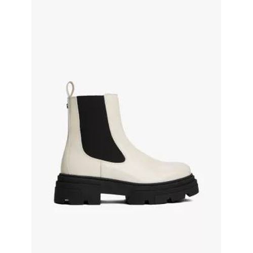 Bottines Chelsea En Cuir Brillant Crantées