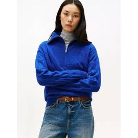 Pull En Laine Douce Zippé À Col En V