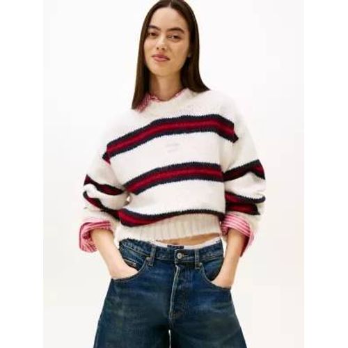 Pull Décontracté À Rayures Et Badge Tommy