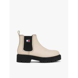 Bottines Chelsea En Cuir Logo Crantées