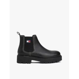 Bottines Chelsea En Cuir Logo Crantées
