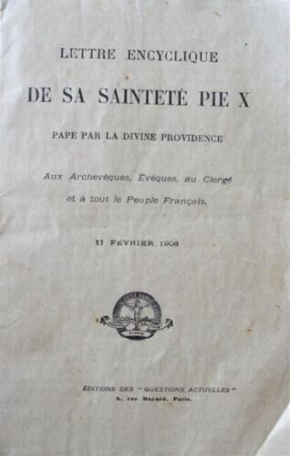Lettre Encyclique De Notre Saint-Pere Le Pape Pie X