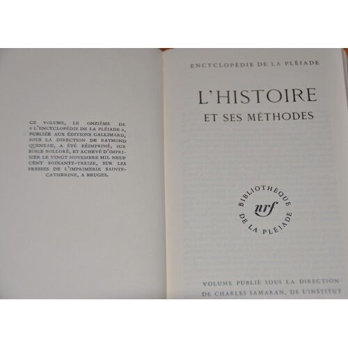 L'histoire Et Ses Méthodes