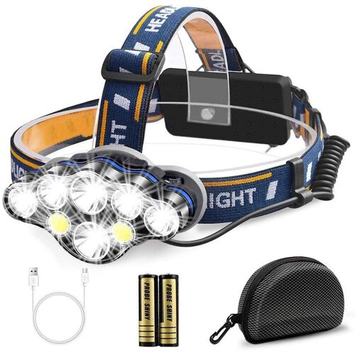 8 Modes Lampe Frontale Usb Rechargeable ,Ipx4 Étanche,Lampe Frontal Torche Pour Pêche, Camping, Lecture, Randonnée, Cyclisme