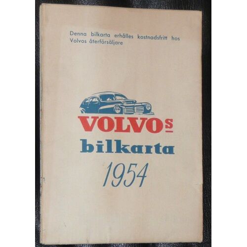 Carte Routière Suédoise 1954 Des Représentations Volvo