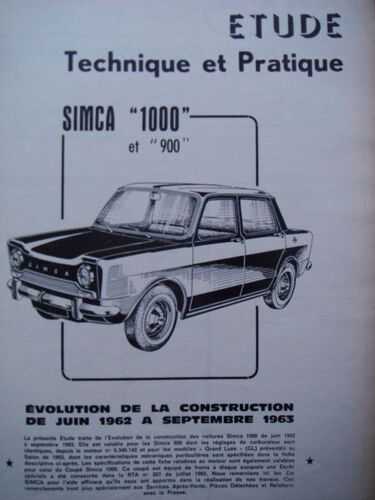 Revue Technique Automobile  N° 217 : Revue Technique Automobile    Simca  900 Et 1000  Evolution De 1962 À 1963