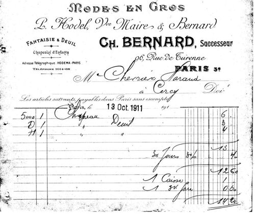 Modes En Gros, Fantaisie Et Deuil , Paris