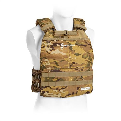 Capital Sports Battlevest 2.0 Gilet Lesté De Poids : 2x 4kg + 2x 2,6kg Camouflag