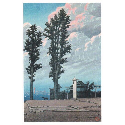 Kanda Myojin Shrine, 1925, Kawase Hasui - Carte Postale N°50 (Ukiyo-E, Japon, Ère Taisho)
