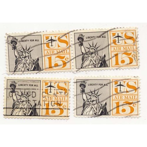 Timbre U S A, Liberty For All, U.S. Air Mail,15 Cents, Oblitéré