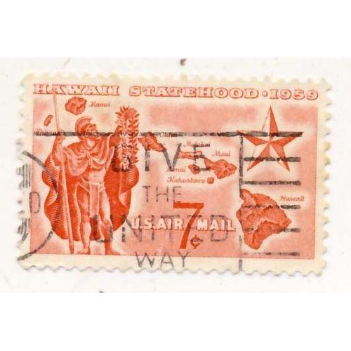 Imbre U S A, Hawaïstateood 1959, 7 Cents, Oblitéré
