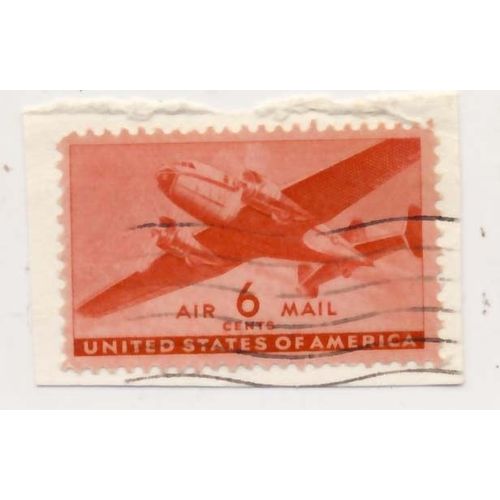 Timbre U S A, Air Mail 6 Cents, Oblitéré