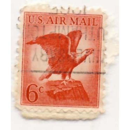 Transport U S A, U S Air Mail Aigle Patit Format, 6 Cents, Oblitéré