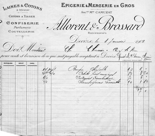 Épicerie Et Mercerie En Gros De Decize (Nièvre)