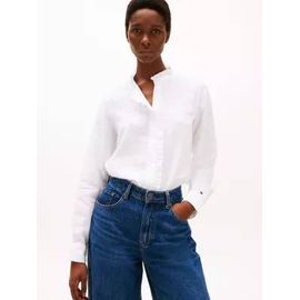 Chemise En Lin À Volants Coupe Décontractée