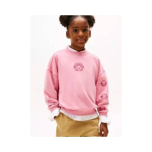 Sweat En Tissu Éponge À Logos Coeurs Brodés