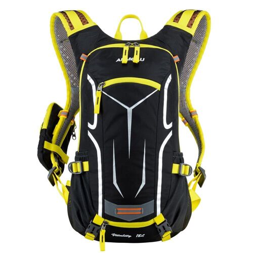 Jaune - Sac À Dos Imperméable Pour Vélo, Avec Housse De Pluie, Respirant, Pour Randonnée, Camping, Vtt, Hydratation, 18l