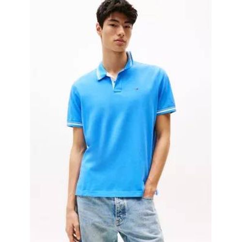 Polo Tommy Flag À Liseré Et Logo Brodé